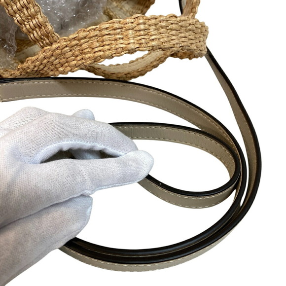 JIMMY CHOO 2-Way Basket Beach Tote Bag, Shoulder Beige, Women's - Picture 3 of 10